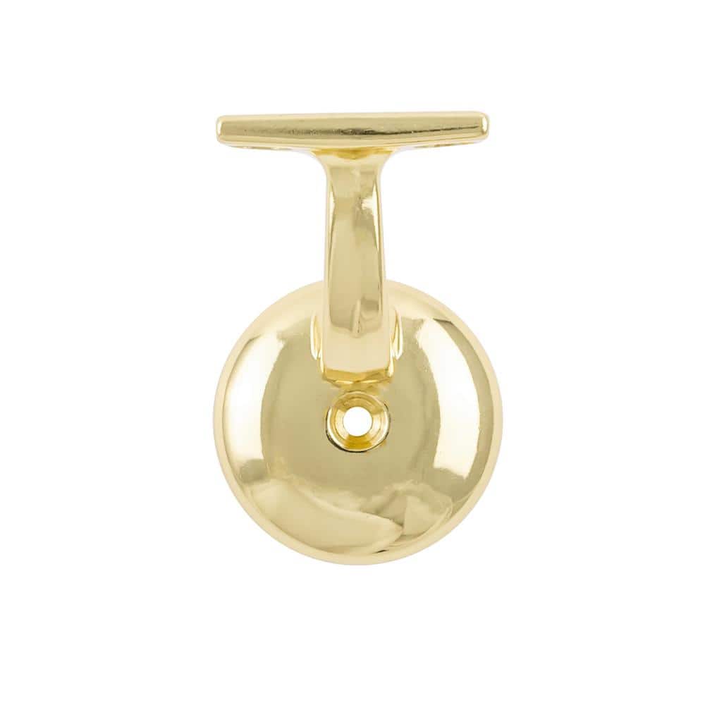 HICKORY HARDWARE Hand Rail Brackets Collection Handrail Bracket 3-3/16 in. Polished Brass Finish (10-Pack)