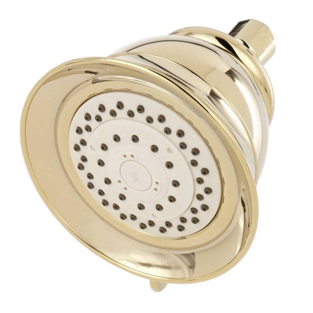 MOEN 4-Spray 5 in. Single Wall Mount Fixed Shower Head in Polished Brass