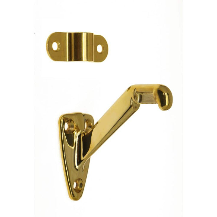 idh by St. Simons 3-1/4 in. Solid Brass Hand Rail Bracket in Polished Brass No Lacquer