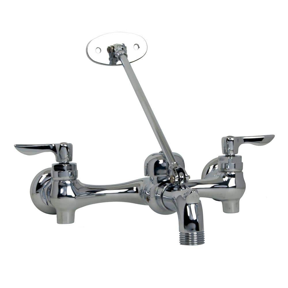 American Standard Exposed Yoke 2-Handle Wall-Mount Utility Faucet in Polished Chrome