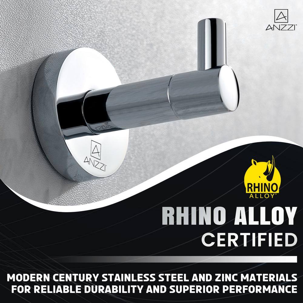 ANZZI Caster Series Single Robe Hook in Polished Chrome