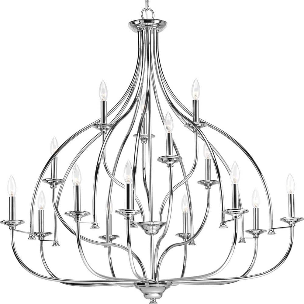 Progress Lighting Tinsley Collection 15-Light Polished Chrome Chandelier