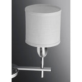 Progress Lighting Status Collection 5-Light Polished Chrome Off-White Textured Linen Shade Coastal Chandelier Light
