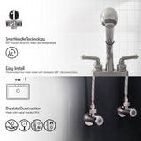 WASSERMAN FAUCETS Dual Handle Pull out Sprayer Laundry Utility Faucet with Washerless Cartridge in Chrome