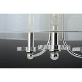 Progress Lighting Marche Collection 5-Light Polished Nickel Grey Mylar Shade Luxe Chandelier Light