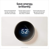 Google Nest Learning Thermostat (4th Gen) with Nest Temperature Sensor (2nd Gen) 2-Pack - Polished Obsidian