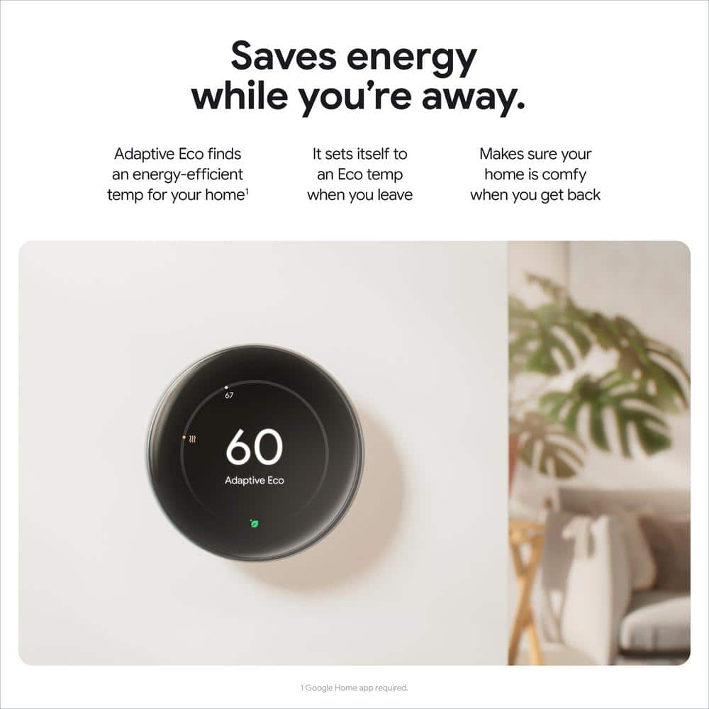 Google Nest Learning Thermostat (4th Gen) with Nest Temperature Sensor (2nd Gen) 2-Pack - Polished Obsidian
