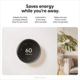 Google Nest Learning Thermostat (4th Gen) with Nest Temperature Sensor (2nd Gen) 2-Pack - Polished Obsidian