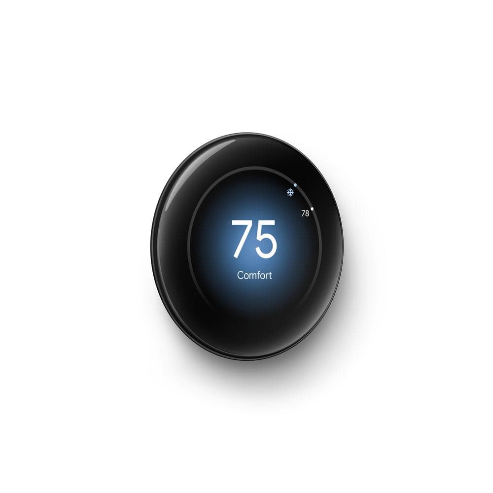 Google Nest Learning Thermostat (4th Gen) with Nest Temperature Sensor (2nd Gen) 2-Pack - Polished Obsidian