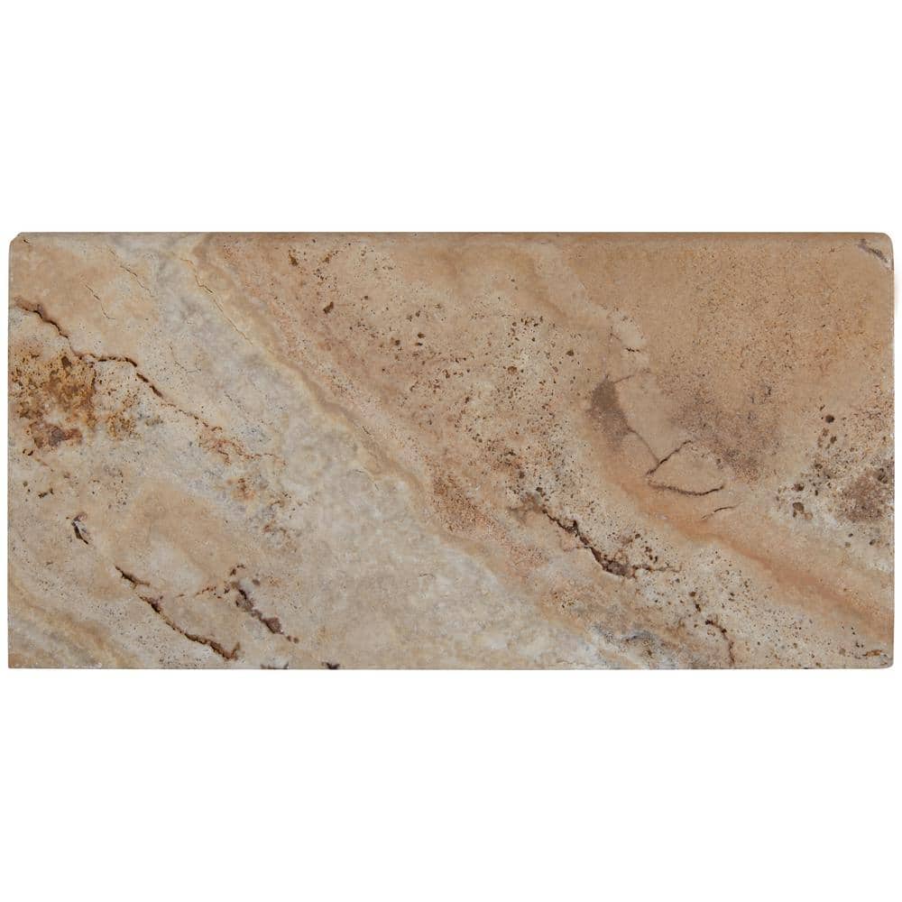 MSI Porcini 2 cm. x 12 in. x 24 in. Brushed Travertine Pool Coping (2 sq. ft.)