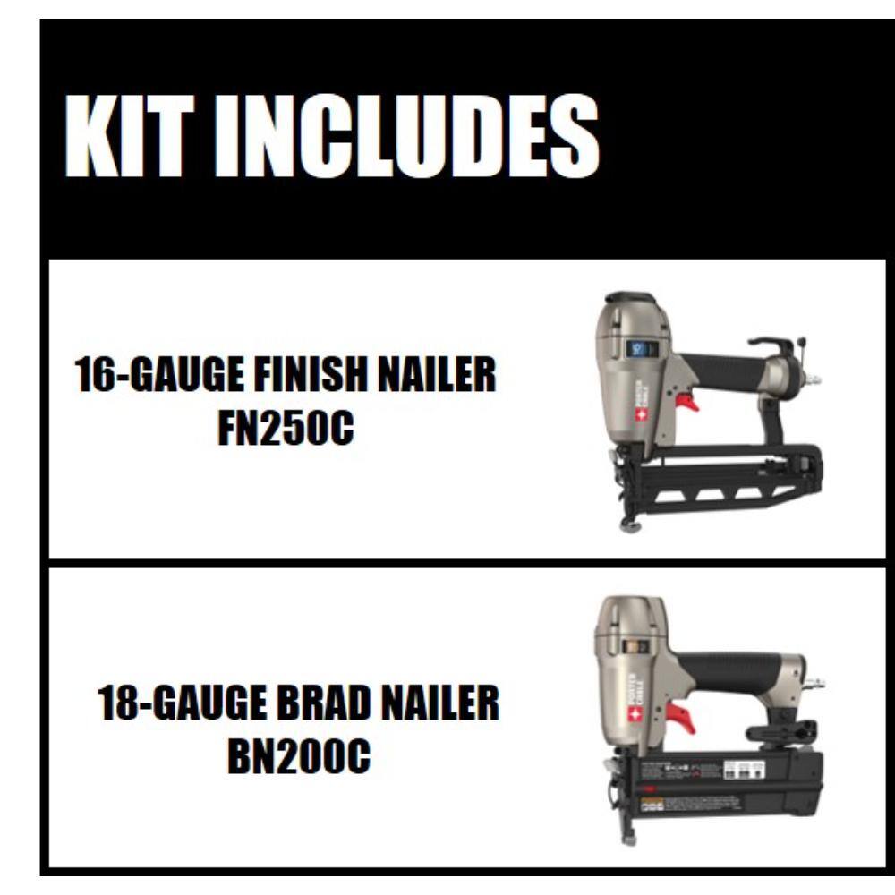 RIDGID 18-Gauge 2-1/8 in. Brad Nailer and 16-Gauge 2-1/2 in. Straight Finish Nailer Kit