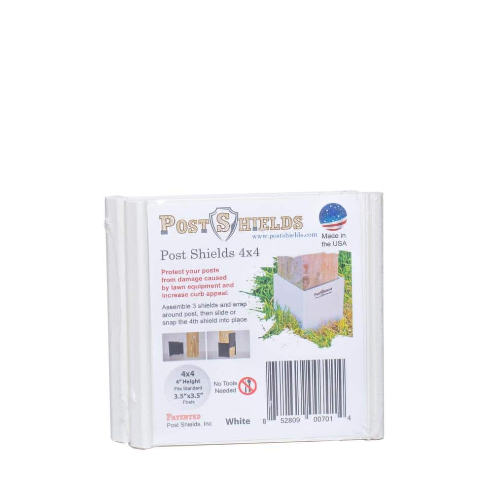 Post Shields 3.5 in. x 3.5 in. x 4 in. H Post Wrap in White