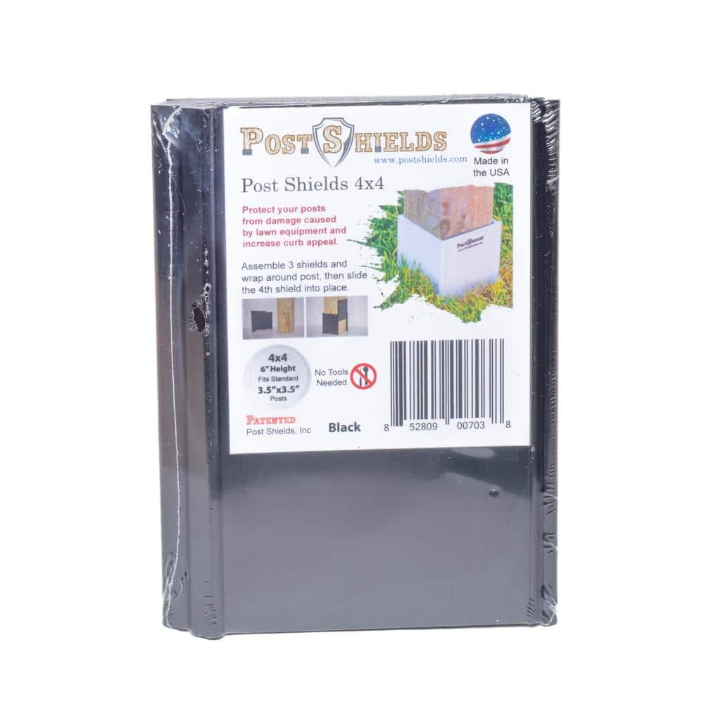 Post Shields 3.5 in. x 3.5 in. x 6 in. H Black Post Wrap