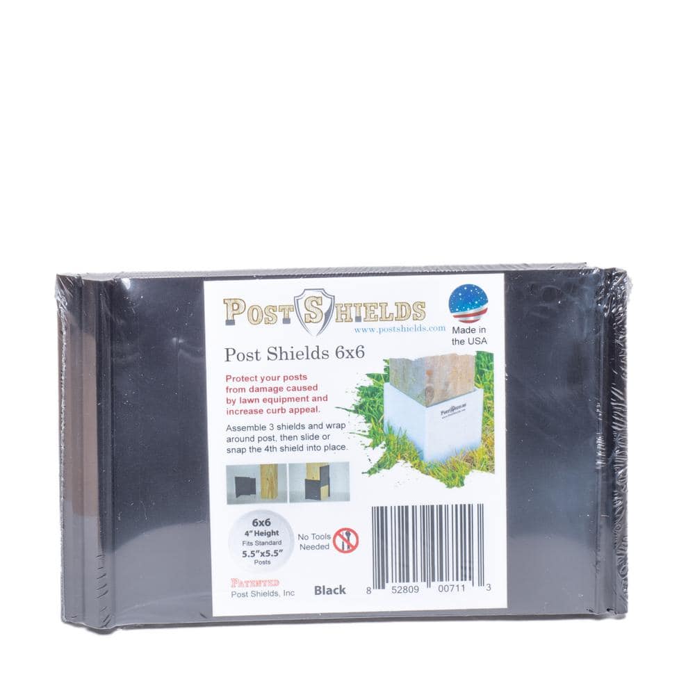 Post Shields 5.5 in. x 5.5 in. x 4 in. H Black Post Wrap
