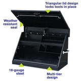 Montezuma 31 in. W x 15 in. D Portable Triangle Top Tool Chest for Sockets, Wrenches and Screwdrivers in Black Powder Coat