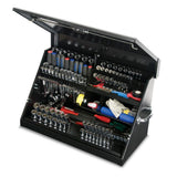 Montezuma 31 in. W x 15 in. D Portable Triangle Top Tool Chest for Sockets, Wrenches and Screwdrivers in Black Powder Coat