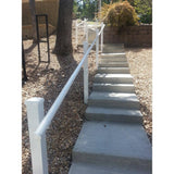 EZ Handrail 1.9 in. Aluminum Round ADA Handrail White Endcap