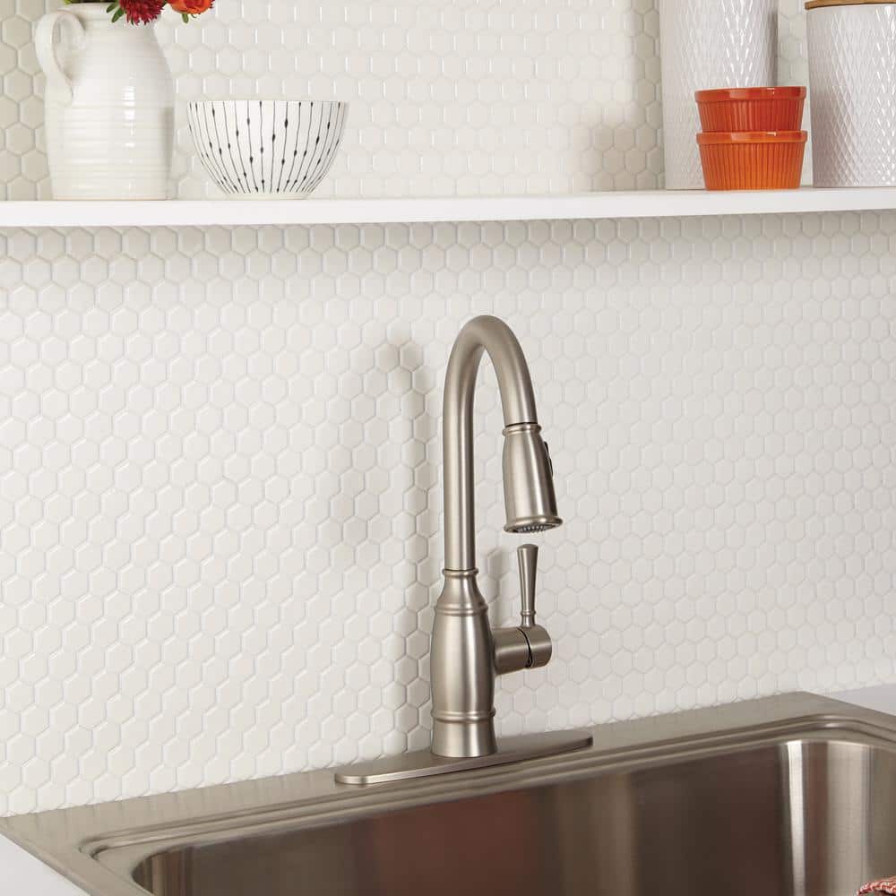 Daltile Premier Accents Powder White Hexagon 10 in. x 12 in. x 4 mm Porcelain Mosaic Floor and Wall Tile (0.84 sq. ft. / piece)
