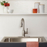 Daltile Premier Accents Powder White Hexagon 10 in. x 12 in. x 4 mm Porcelain Mosaic Floor and Wall Tile (0.84 sq. ft. / piece)