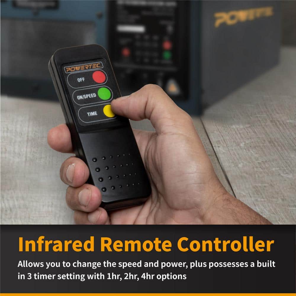 POWERTEC 3-Speed Remote Controlled Air Filtration Systems (300/350/400 CFM)