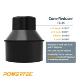 POWERTEC 4 in. x 2-1/2 in. Hose Cone Reducer for Dust Collection Systems (3-Pack)
