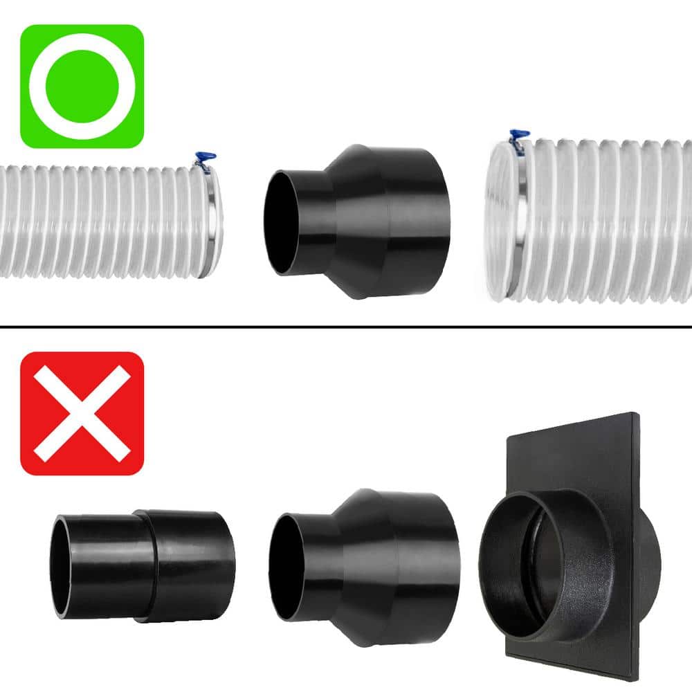 POWERTEC 4 in. x 2-1/2 in. Hose Cone Reducer for Dust Collection Systems (3-Pack)