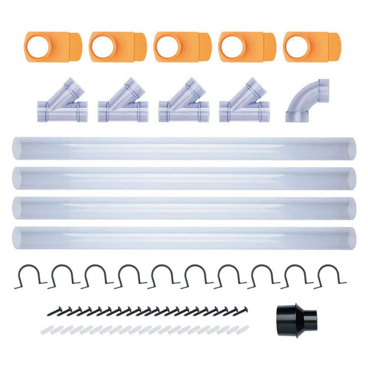 POWERTEC 2-1/2 in. Dust Collection Kit Fittings Network w/Reducer, Blast Gate, Pipes, Elbow, Y-fitting, Mounting Brackets