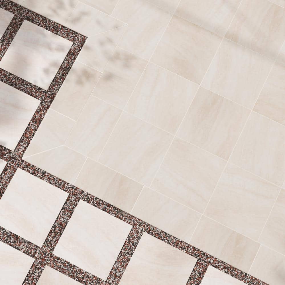 MSI Praia Crema 2 cm. x 24 in x 24 in. Matte Porcelain Stone Look Paver Tile (8 sq. ft. / case)