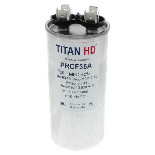 Titan HD PRCF35A capacitor - front view (Product Type: Capacitor; Voltage: 440/370V)