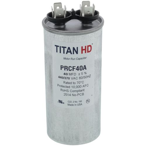 Titan HD PRCF40A capacitor - front view (Product Type: Capacitor; Voltage: 440/370V)