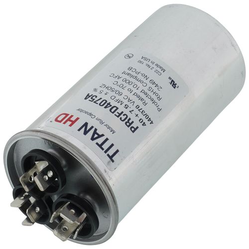 Titan HD PRCFD4075A capacitor - detail view (Product Type: Capacitor; Voltage: 440/370V)