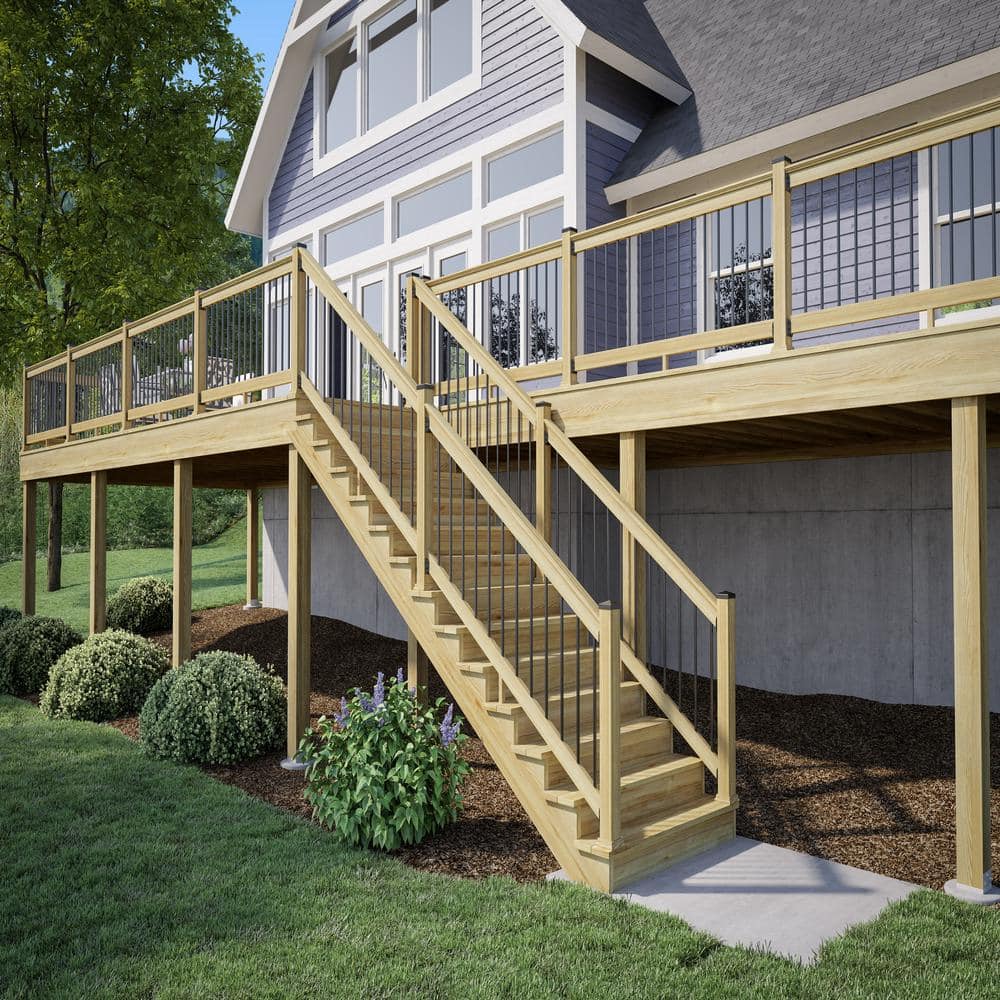2 in. x 4 in. x 6 ft. Pressure-Treated Wood Moulded Hand Rail