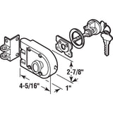 Prime-Line Diecast Brass Night Latch and Locking Cylinder, Satin Nickel Finish, U 10817