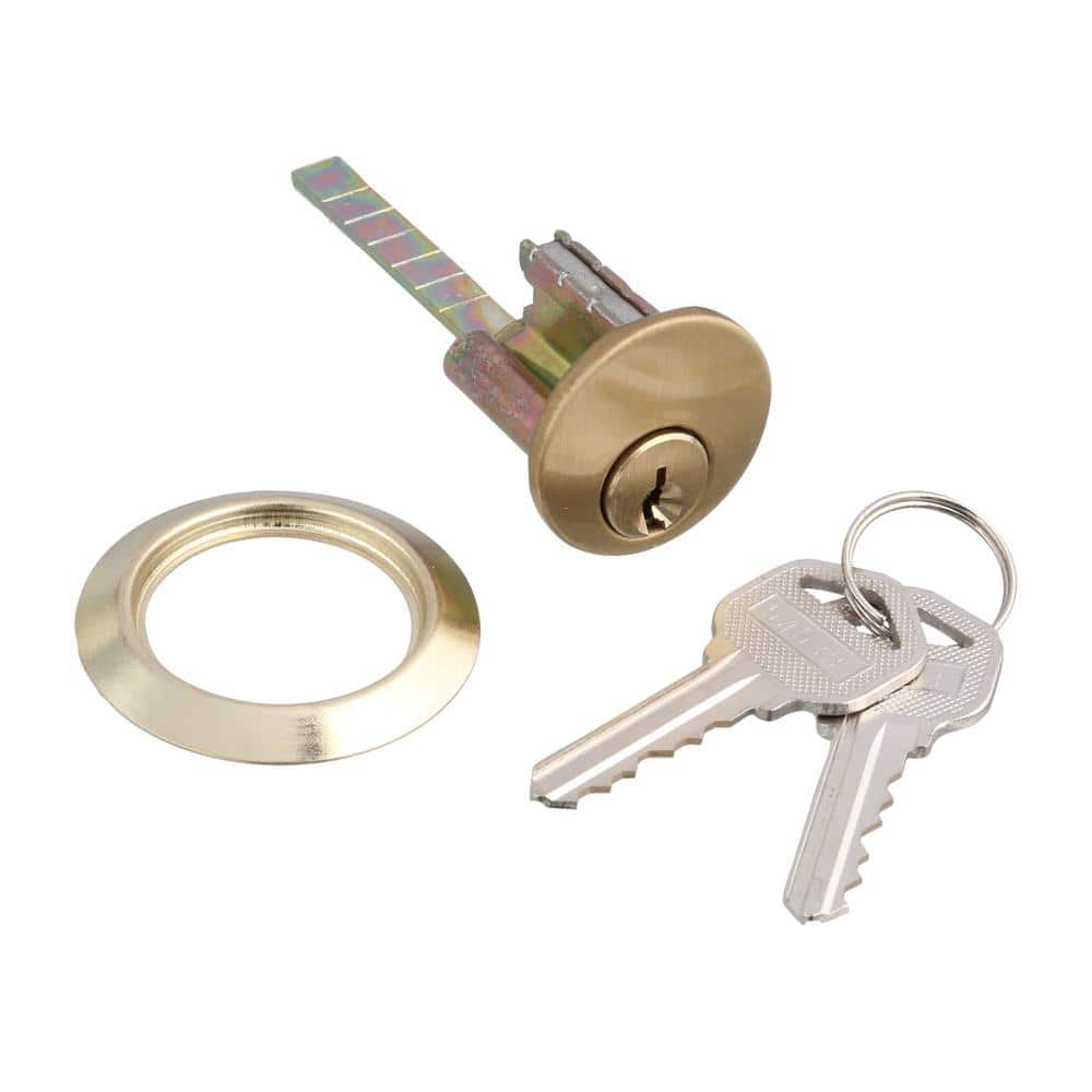 Prime-Line Diecast Brass Night Latch and Locking Cylinder, Satin Nickel Finish, U 10817