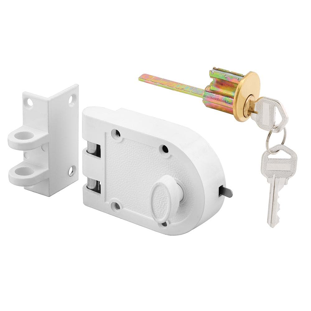 Prime-Line Diecast Brass Night Latch and Locking Cylinder, U 9971