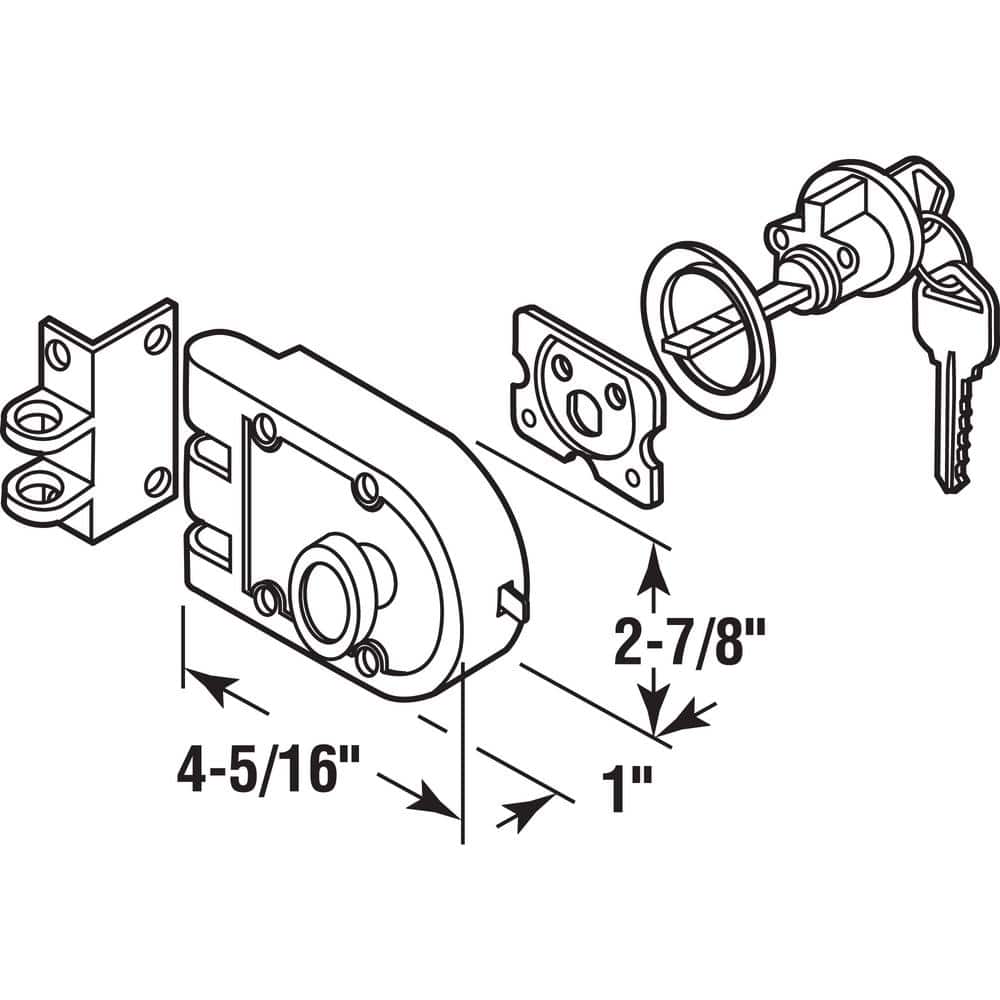 Prime-Line Diecast Brass Night Latch and Locking Cylinder, U 9971
