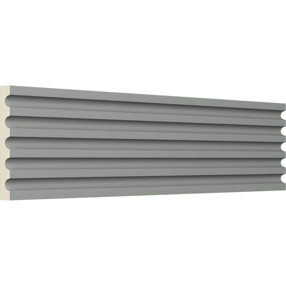 Ekena Millwork 5/8 in. x 5-1/8 in. x 78-3/4 in. Primed Polyurethane Fluted Casing