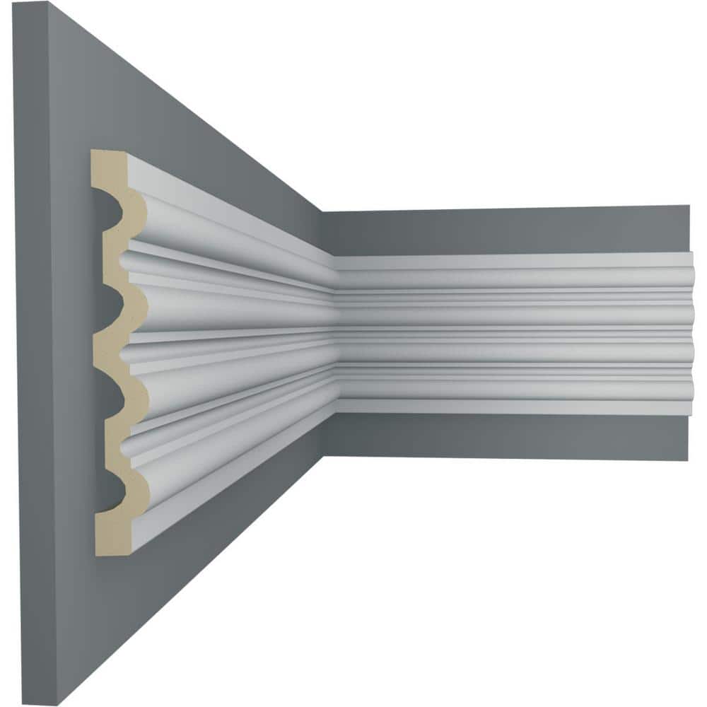 Ekena Millwork 1-1/8 in. x 7-7/8 in. x 94-1/2 in. Primed Polyurethane Fluted Casing