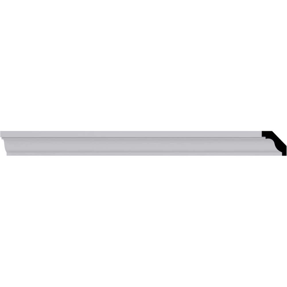 Ekena Millwork 1-1/4 in. x 1-1/4 in. x 94-1/2 in. Polyurethane Hillsborough Traditional Smooth Crown Moulding