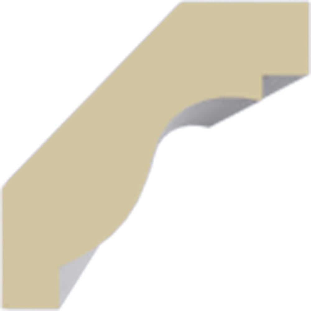 Ekena Millwork 1-1/4 in. x 1-1/4 in. x 94-1/2 in. Polyurethane Hillsborough Traditional Smooth Crown Moulding