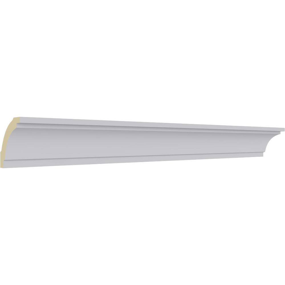 Ekena Millwork 1-1/2 in. x 1-1/2 in. x 94-1/2 in. Polyurethane Tyrone Smooth Crown Moulding