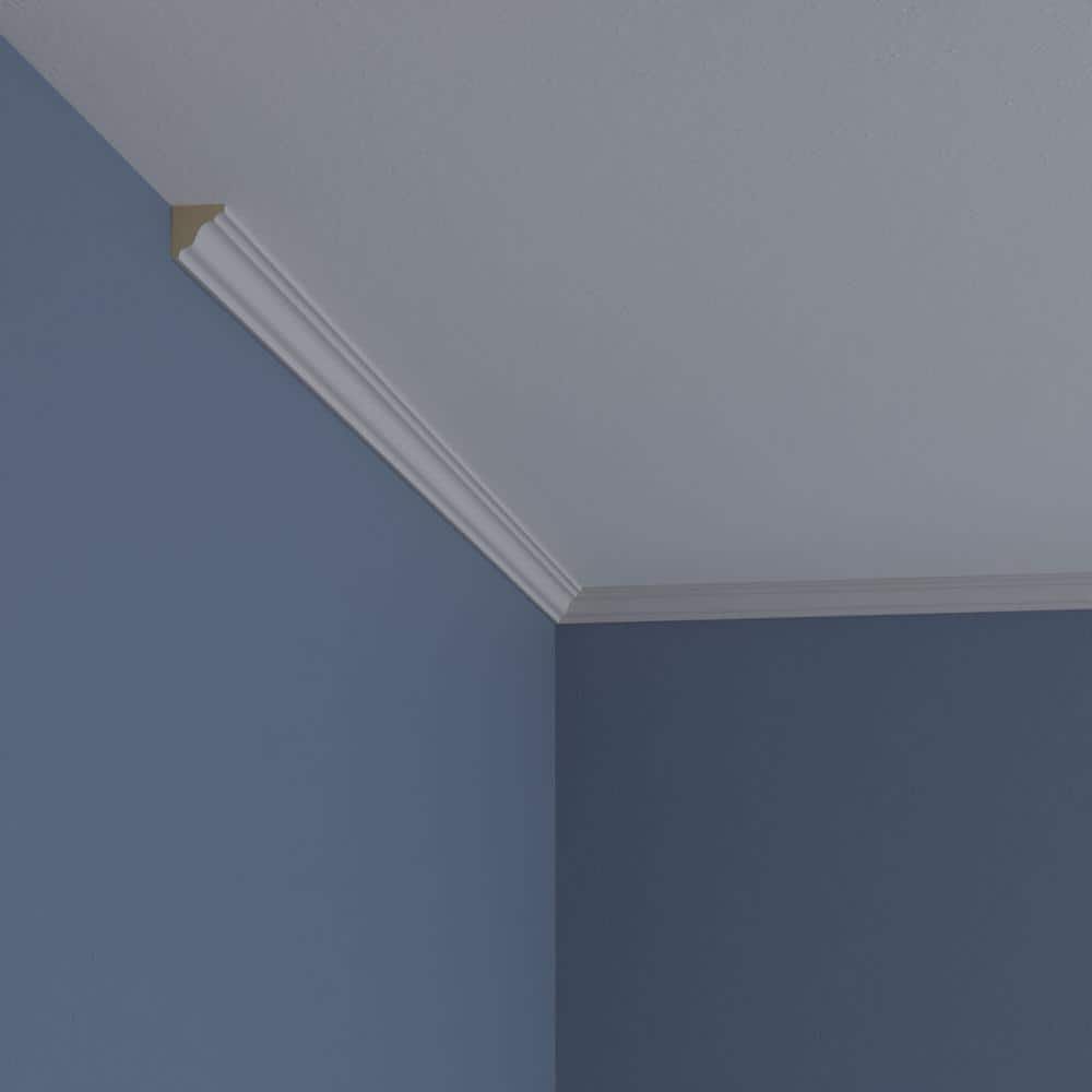 Ekena Millwork 3/4 in. x 3/4 in. x 94-1/2 in. Polyurethane Hillsborough Traditional Smooth Crown Moulding