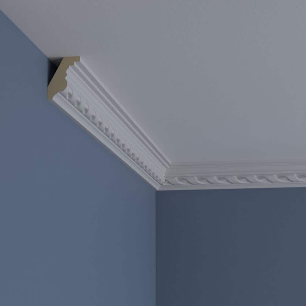Ekena Millwork 1-5/8 in. x 2-1/8 in. x 94-1/2 in. Polyurethane Valeriano Crown Moulding