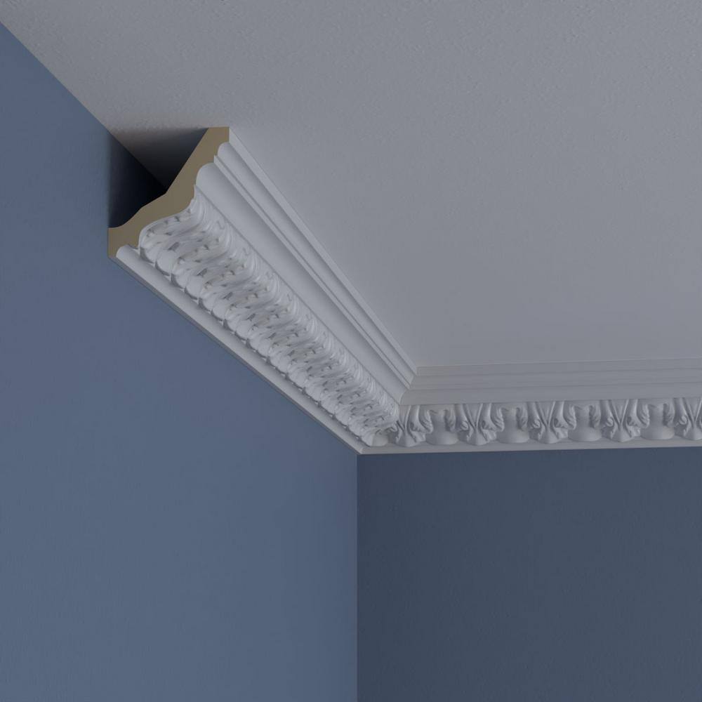 Ekena Millwork 2-5/8 in. x 2-3/4 in. x 94-1/2 in. Polyurethane Ashur Crown Moulding