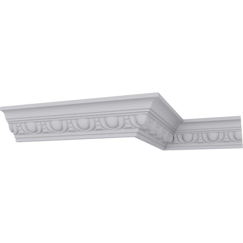 Ekena Millwork 2-1/8 in. x 2-1/8 in. x 94-1/2 in. Polyurethane Egg and Dart Crown Moulding