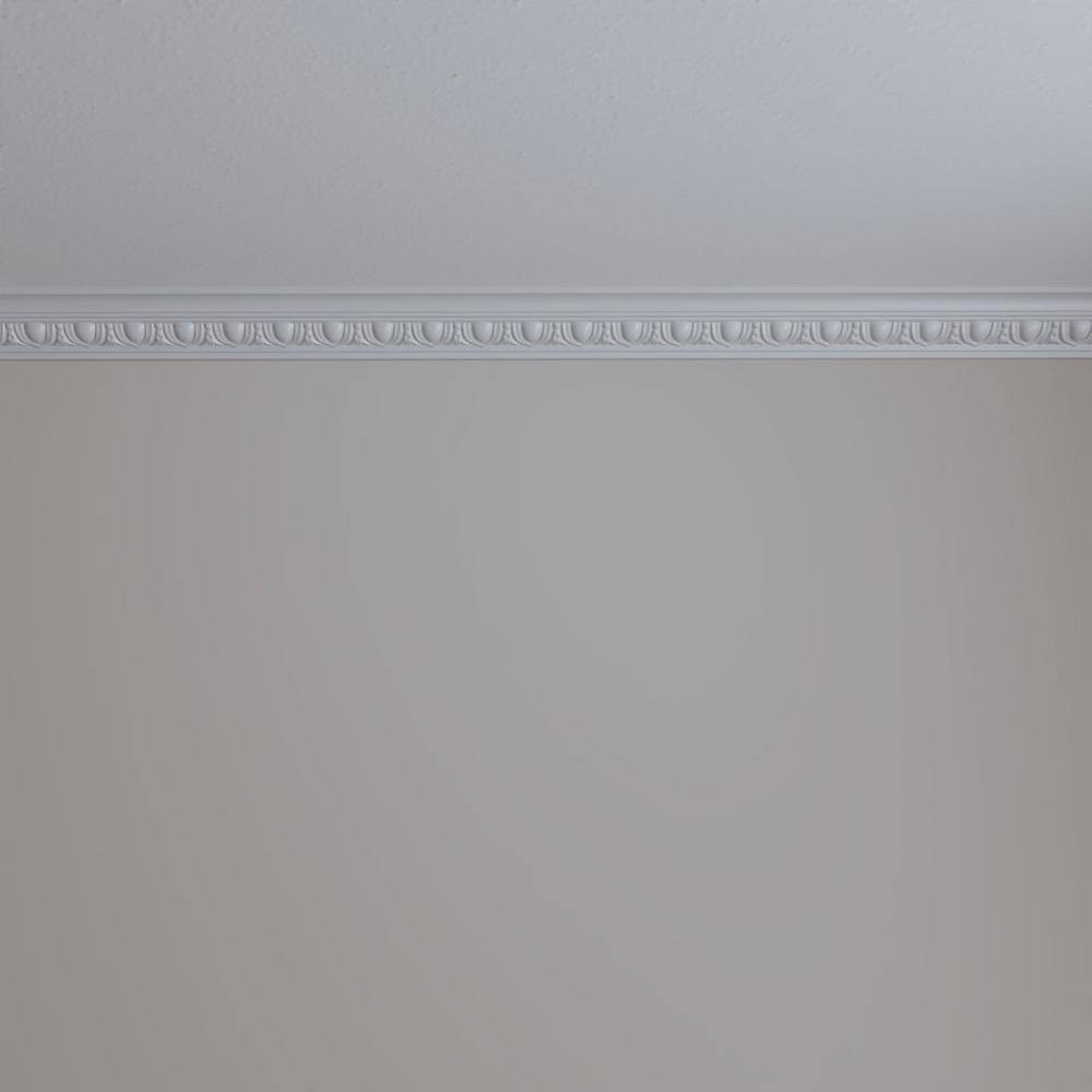 Ekena Millwork 2-1/8 in. x 2-1/8 in. x 94-1/2 in. Polyurethane Egg and Dart Crown Moulding