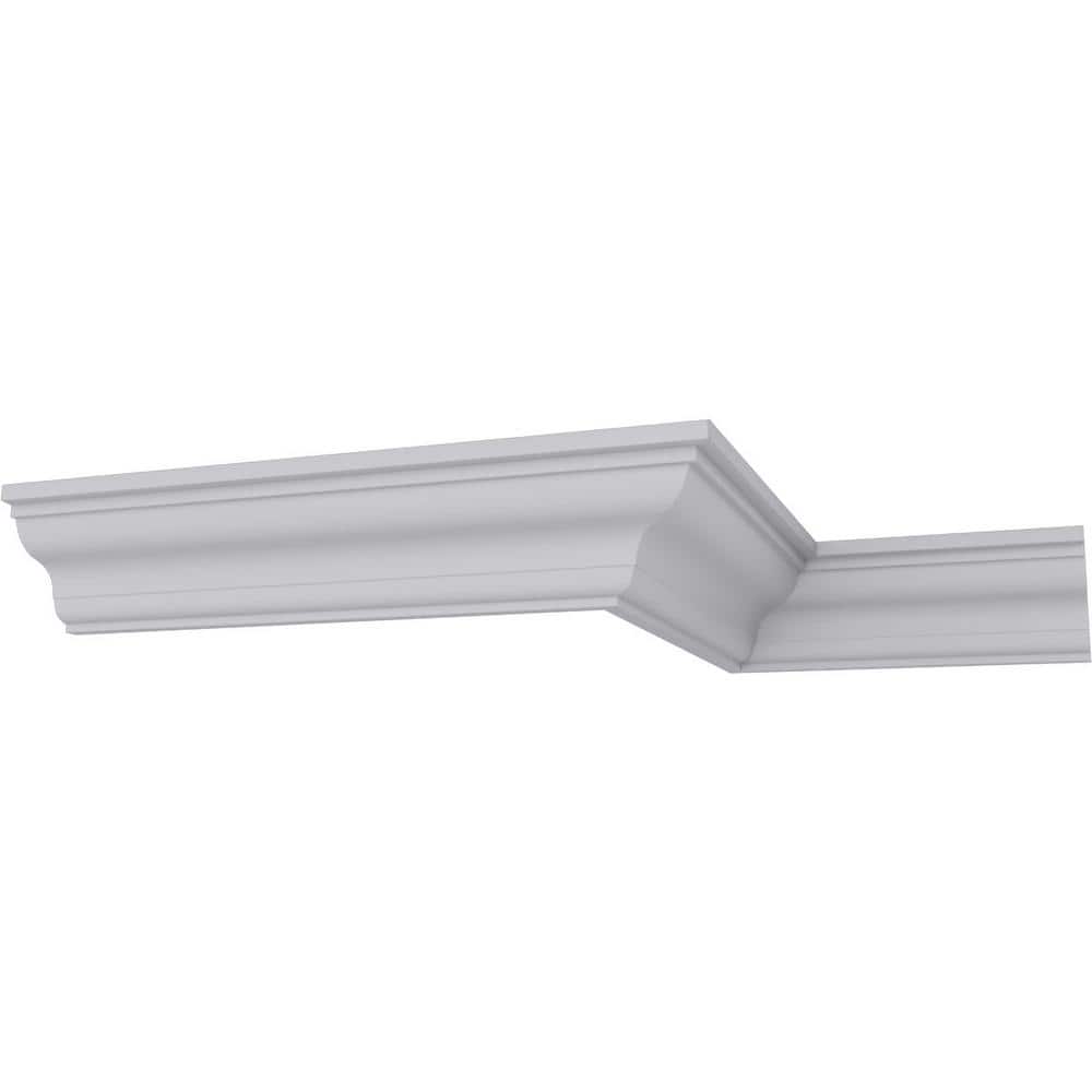 Ekena Millwork 2 in. x 2 in. x 94-1/2 in. Polyurethane Lyon Traditional Smooth Crown Moulding