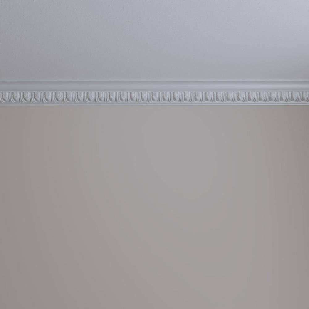Ekena Millwork 2-3/4 in. x 2-3/4 in. x 94-1/2 in. Polyurethane Melonie Egg and Dart Crown Moulding