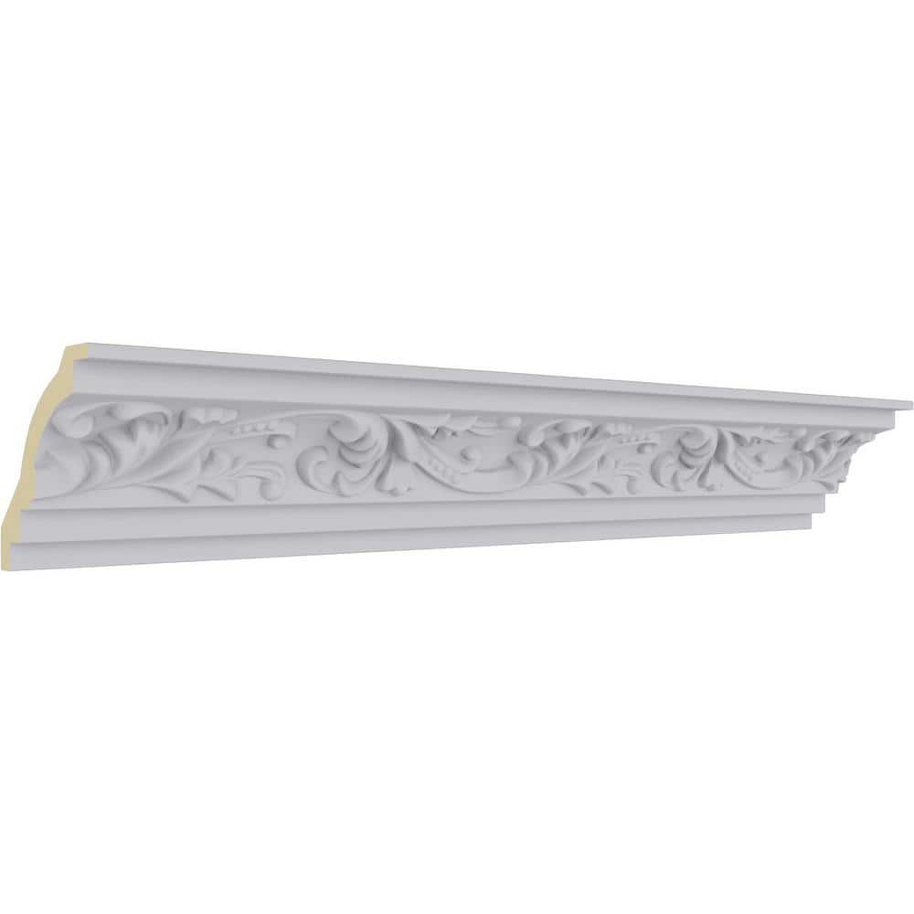 Ekena Millwork 2-3/4 in. x 2-3/4 in. x 94-1/2 in. Polyurethane Tristan Crown Moulding