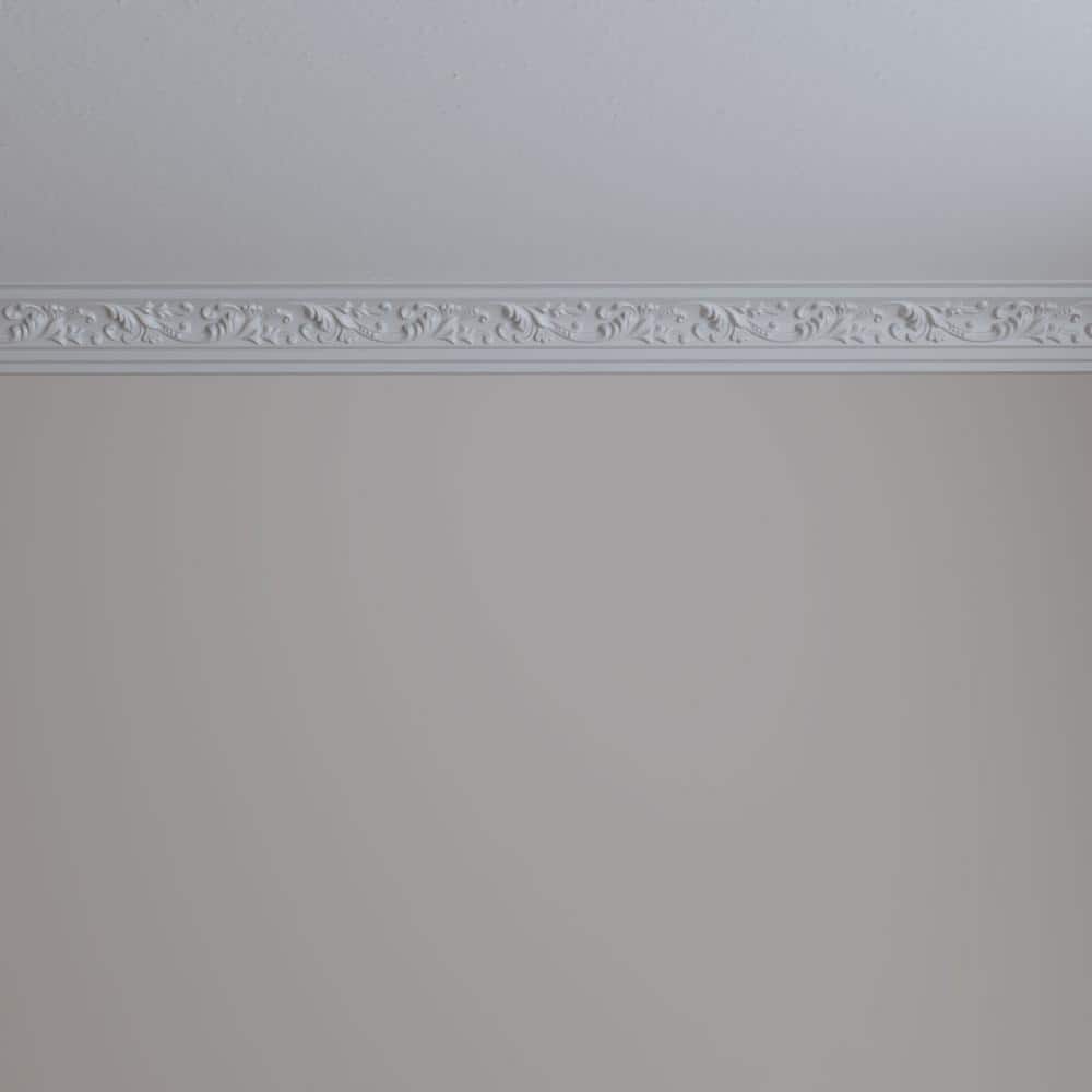 Ekena Millwork 2-3/4 in. x 2-3/4 in. x 94-1/2 in. Polyurethane Tristan Crown Moulding